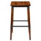 Merrick Lane Breton Backless Bar Height Stools with Steel Supports and Footrest - Set Of 2